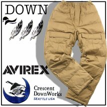 新品 アメリカ製 【AVIREX × Crescent Down Works】 ダウン パンツ 定価10万7800円 L ★350449 アヴィレックス クレセントダウンワークス_画像1