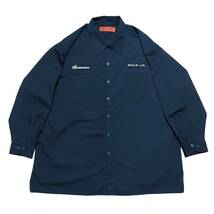 WINNERSCIRCLE 長袖ワークシャツ size 2XL オーバーサイズ ネイビー ゆうパケットポスト可 胸 ワッペン Budweiser 古着 洗濯 プレス済 a45_画像6