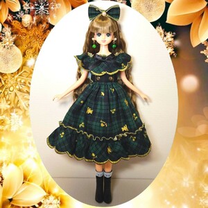 Hand★Made ジェニーsize ダサかわコーデセット Twinkle☆Check グリーン