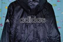 ａｄｉｄａｓ　アディダス・ロゴ入り　ベンチコート　内側ボア　ダブルファスナースライダー　黒系色　サイズ：Ｌ（中古）_画像8