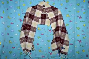 PEYTON PLACE Payton Place * check pattern muffler size :146.×37.5.( used )