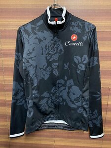 HJ388 カステリ CASTELLI 長袖サイクルジャージ 裏起毛 Sサイズ 黒