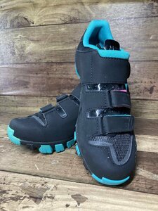 HI548 フィジーク FIZIK M6 MTB shoes woman ビンディングシューズ 黒 水色 EU36 SPD-SL