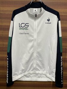 HK937 ルコックスポルティフ le coq sportif 長袖 サイクルジャージ 白 紺 L 裏起毛