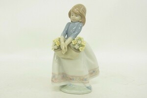 S202-J9-3065 LLADRO リヤドロ 五月の花 花と少女 置物 フィギュリン 高さ約17cm 現状品⑧