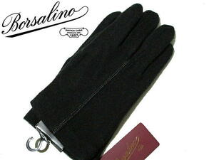 新品■ 安い！　即決　ボルサリーノ　ウール　手袋　黒　ブラック　グローブ　Borsalino　メンズ　未使用　23cm　24cm