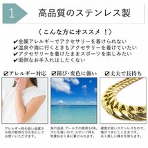 ステンレス ダブル喜平ネックレス ゴールド 鏡面仕上げ ６面カット 中折れジョイント 極太 幅16mm 長さ 60cm_画像2