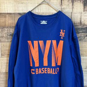 GENUINE MERCHANDISE ロングスリーブTシャツ　長袖Tシャツ　MLB ニューヨーク・メッツ　ビッグプリント　サイズXL