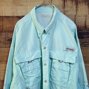 ColumbiaコロンビアPFG フィッシングシャツ 長袖シャツ オムニシェイド　ロゴ　サイズ2XL