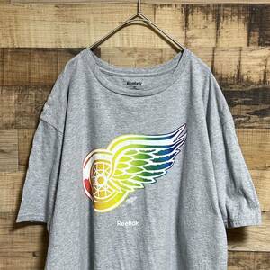 Reebok リーボック　半袖Tシャツ　NHL デトロイト・レッドウィングス　ビッグロゴプリント　サイズXL