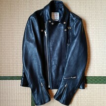 美品 Lewis Leathers ルイスレザー 391T ライトニング タイトフィット シープスキン 40 ブラック 国内正規品 ダブル ライダースジャケット_画像6