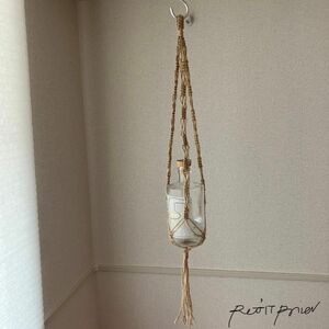 麻ひも　プラントハンガー 植物ハンガー 70cm 吊り下げ ハンギング　マクラメ