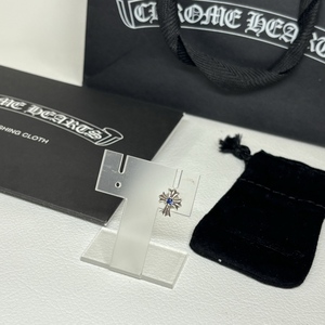 ★81021　CHROME　HEARTS　クロムハーツ　925　STUD　No2　CH　CRS　SAPH　スタッド　ピアス　サファイア　インヴォイス原本付　1円～★