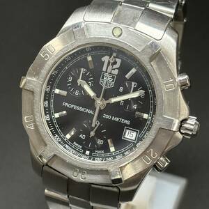 ★84188　タグホイヤー　TAGHEUER　エクスクルーシブ　クロノグラフ　CN1110　クオーツ　ブラック　メンズ　ジャンク品　1円～★