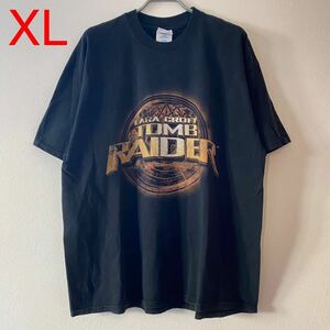 レア 古着 Y2K Lara Croft Tomb Raider Movie Promo Tee XL トゥームレイダー アンジェリーナ ジョリー 映画 ゲーム Tシャツ Band Rap