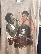 Aretha Franklin (アレサ・フランクリン)　半袖　Tシャツ　シンガー　ミュージシャン　グレー　Lサイズ_画像5