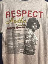 Aretha Franklin (アレサ・フランクリン)　半袖　Tシャツ　シンガー　ミュージシャン　グレー　Lサイズ_画像2