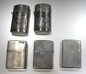 M1-496◆1円スタート 中古 ジャンク品扱い ライター まとめて 計5点 ZIPPO ジッポー ×3 / WINDMILL Marlboro ウィンドミル マルボロ ×2