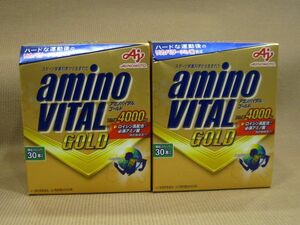 E1-054■1円スタート未開封品 箱難あり AJINOMOTO アミノバイタル ゴールド 30本入り まとめて 計2箱 賞味期限 2025.1.13 / 2025.2.4