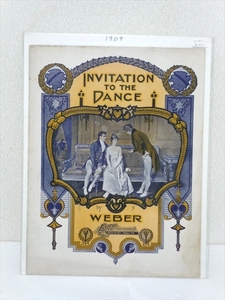 1909年 アンティーク INVITATION TO THE DANCE WEBER 楽譜 9ページ USA製 英記 スコア sheet music インテリア ディスプレイ 音楽 アート