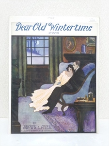 1910年 アンティーク Dear Old Wintertime SONG 楽譜 5ページ USA製 英記 Sheet Music ディスプレイ インテリア 音楽 アート 資料 レトロ