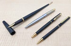 【299】まとめて放出 ペン おまとめ 合計4本 万年筆 ボールペン シャープペン PILOT WATERMAN PARKER 筆記具 筆記用具