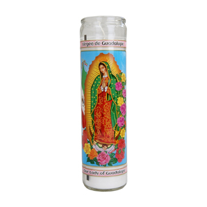 グアダルーペ 聖母 ロング キャンドル（ ホワイト ）Virgen de Guadalupe Candle ろうそく 蝋燭 キリスト クリスマスの画像1