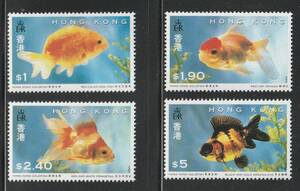 （香港）1993年金魚４種完、スコット評価5.2ドル（海外より発送、説明欄参照）