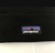 Patagonia パタゴニア ニットキャップ ニット帽 男女兼用 キャップ ブラック ロゴ 黒 ニット ユニセックス_画像2