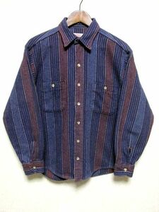 ★USA製★90's Levi's Outdoor ALASKA SHIRTS リーバイス 長袖 ストライプ ヘビー ネルシャツ M★アメリカ製 ビンテージ OLD 美品 レア柄