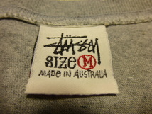 美品 オーストラリア製 Stussy ステューシー 長袖Ｔシャツ Heather Grey (杢グレー) サイズM 左胸にロゴをサーフボード形にししゅう _画像6