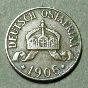 ドイツ領東アフリカ 1906年 明治39年 1へラー銅貨 g3999