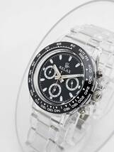【1円UP】リラックス 王冠ロゴ 腕時計 クロノ 爆発的な人気のあるモデルの一つ御時計 黒文字盤 所ジョージ D8_画像5