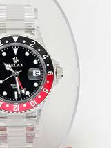 リラックス 王冠ロゴ 腕時計 GMT 黒/赤 24H回転ベゼル 世田谷ベース 所ジョージ 新品 GMT12_画像1