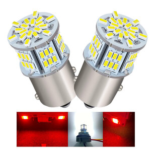 送料無料 S25 G18 1157 ダブル ホワイト 超高輝度 LEDバルブ 54LED ブレーキランプ テールランプ 12V 24V 兼用 2個セット