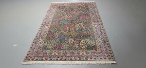 ペルシャ 絨毯 手織り 本物保証 クリーニング済み ケルマン産 アンティーク品未使用品, 非常に綺麗な状態 値段が落ちない絨毯オススメです
