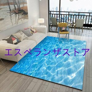 [エスペランザストア] カーペット 140x200cm 滑り止め 洗える 2畳 ラグマット 花柄 海