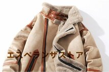 [エスペランザストア]★ムートンコート メンズ ブルゾン 厚手 防寒 コート フライトジャケット シープスキン フリース ジャケット M~5XL_画像4