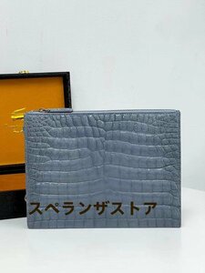 [エスペランザストア]クロコダイル 本革 レザー メンズ ナイル ワニ革 クラッチバッグ セカンドバッグ カードケース シャイニングクロコ 長