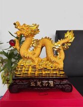 開店 祝い 龍 置物 昇運金龍 風水龍 金運アップ 商売繁盛の御守り金龍 風水グッズ新年の贈り物 干支 縁起物 お守り 開運昇運 機運上昇縁起_画像1