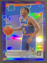 Immanuel Quickley 2020-21 Donruss Optic RC Purple Holo Prizm Rookie Card ルーキーカード Knicks ニックス Panini NBA_画像1