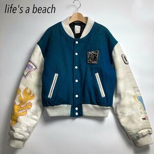 激レア　80s life's a beach スタジャン　USA製ジャケット