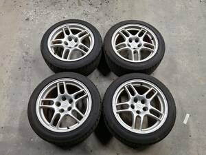 BCNR33 スカイラインGT-R 純正 17インチアルミ 4本セット 17×9J PCD114.3×5H +30 タイヤ245/45R17 ダンロップ ディレッツァDZ102 22年製