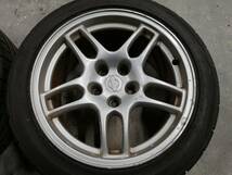 BCNR33 スカイラインGT-R 純正 17インチアルミ 4本セット 17×9J PCD114.3×5H +30 タイヤ245/45R17 ダンロップ ディレッツァDZ102 22年製_画像6