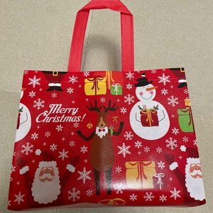 クリスマスギフトバッグ　プレゼント袋　2枚セット　赤