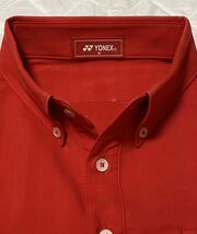 ヨネックス YONEX ゴルフウェア　半袖ボタンダウンポロシャツ　Mサイズ　赤_画像2