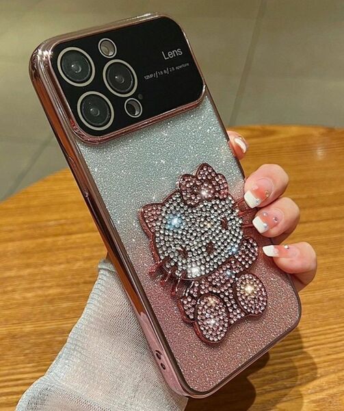 iPhone スマホケース キティちゃん ピンク キラキラ