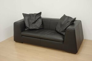  actus ACTUS five by fivemete all 2 seater . sofa METEOR five 2P black black total original leather modern living W198×D90×H68