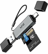 SDカードリーダー USB 3.0 uniAccessories USB Type C 2-in-1カードリーダー SD/TF同時読み書き_画像1