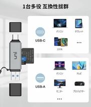 SDカードリーダー USB 3.0 uniAccessories USB Type C 2-in-1カードリーダー SD/TF同時読み書き_画像6